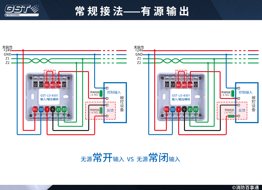 GST-LD-8301输入/输出模块接线